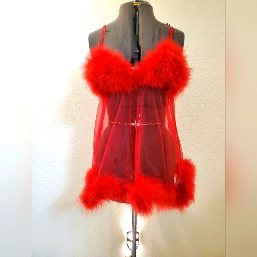 Fredericks of Hollywood Feathered babydoll lingerie